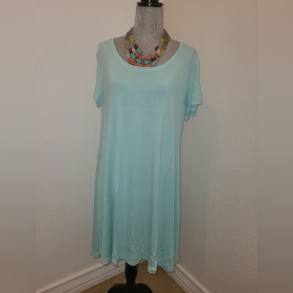 Style & Co. Dresses & Skirts - Style & Co. Soft Teal Shift Dress w/ Pockets